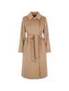 Max Mara Belted Wool Coat In Neutral