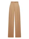 Max Mara Wool Tassel Entry Trousers In Brown