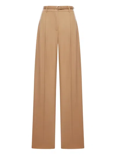 MAX MARA BELTED WOOL TROUSERS