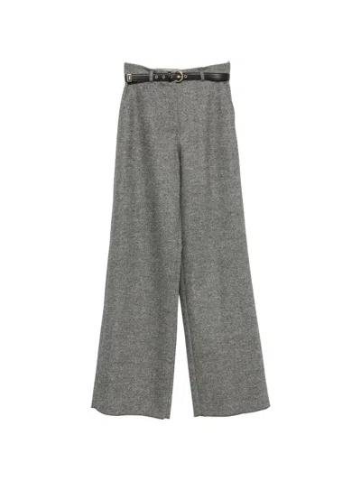 MAX MARA BELTED WOOL TROUSERS