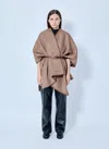 Max Mara Belted Wool Wrap In Beige