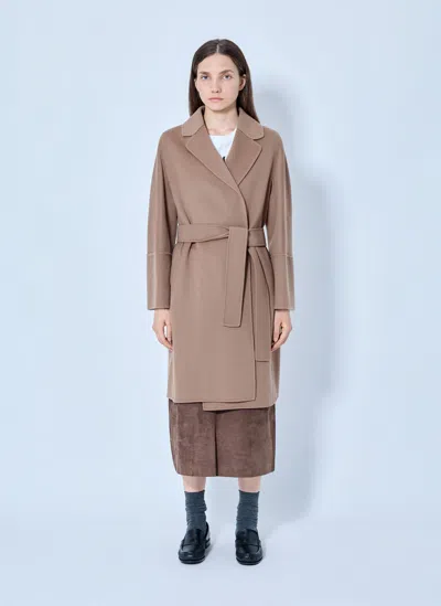 Max Mara Belted Wool-blend Coat In Camel