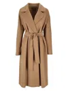 Max Mara Belted Wrap Coat In Brown