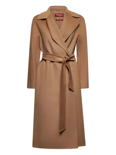 Max Mara Tan Belted Coat In 45 Camel