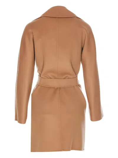 Max Mara Belted-wrap Coat In Brown
