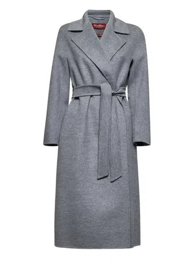 Max Mara Belted-wrap Coat In Black