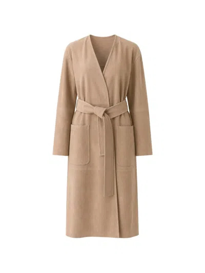 Max Mara Belted Wrap Coat In Gray