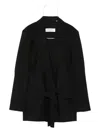 Max Mara Belted Wrap Jacket In Black
