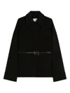 Max Mara Belted Zip-fastening Jacket In Black