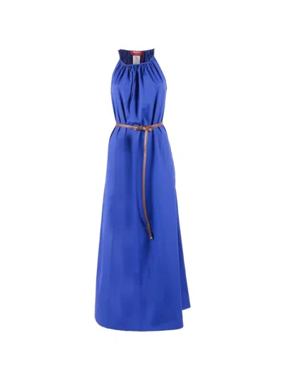 Max Mara Belted Zuppa Dress In Blue