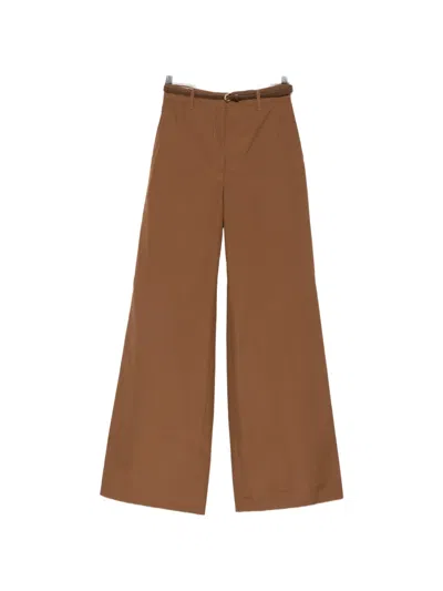 Max Mara Belt-loops Trousers In Brown