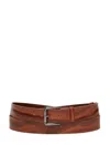 Max Mara Long Adjustable Belt Metal Buckle In Brown