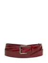 Max Mara Extra-long Belt With Double Loop And Shaped Tip. In Burgundy