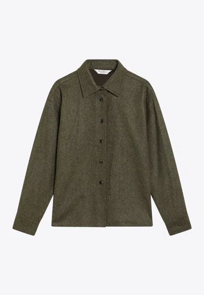 MAX MARA BENARES WOOL FELT LONG-SLEEVED SHIRT