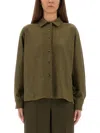 Max Mara Boxy Wool Jacket Collared Long Sleeves In Green