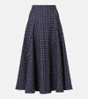 Max Mara Benda Printed Jersey Midi Skirt In Blue