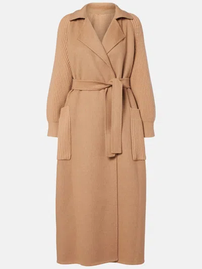 MAX MARA BERARD CAMEL HAIR, WOOL, AND CASHMERE WRAP COAT