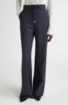 Max Mara Berard Virgin Wool Drawstring Pants In Blue