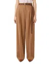 Max Mara Bergamo Belted Wool Pants In Brown