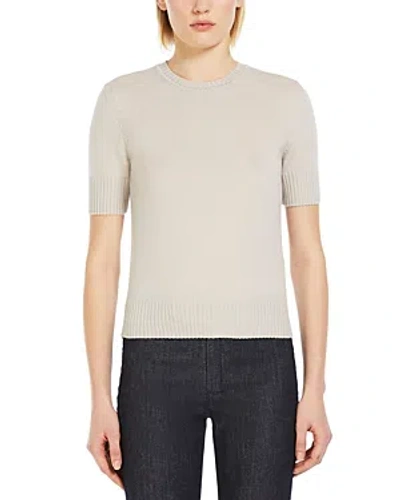 Max Mara Berge Short Sleeve Sweater In Ecru