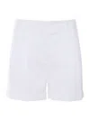 Max Mara White Stretch Cotton Shorts In White