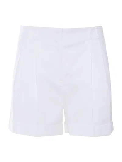 Max Mara Bergen Turn-up Hem Shorts In White