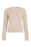 Max Mara Berlina Round Neck Cashmere Sweater In Beige