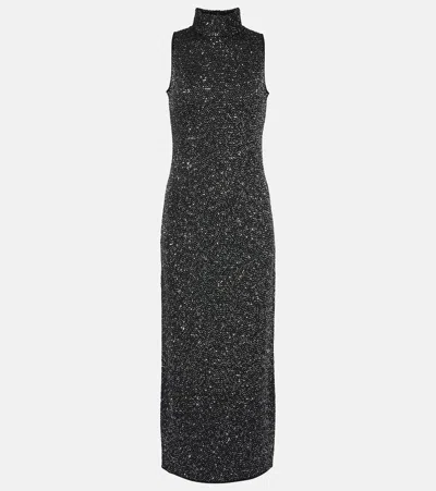 Max Mara Sleeveless Long Sequin Dress In Multi