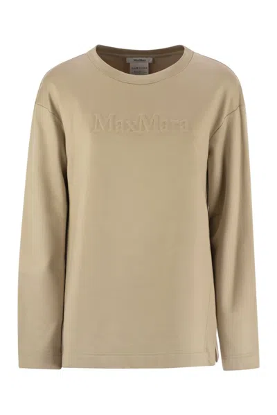 Max Mara Maxmara Berma - Silk And Cotton Sweatshirt In Caramel