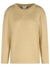 Max Mara Berma Sweatshirt In Silk And Caramel Cotton In Gold