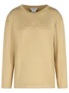 Max Mara Berma Sweatshirt In Silk And Caramel Cotton In Brown