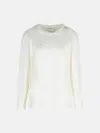 Max Mara 'berma' Sweatshirt In White Silk And Cotton In White