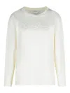 Max Mara Berma Sweatshirt In White Silk And Cotton In White
