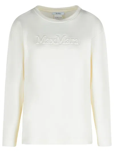 Max Mara Women Berma Cotton And Silk Sweatshirt In White