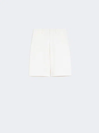 Max Mara Bermuda En Sergé De Coton Et Lin In White