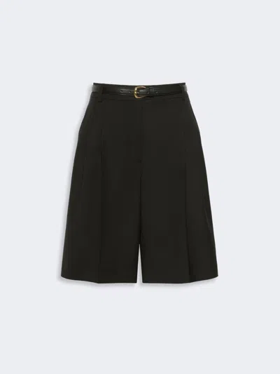 Max Mara Bermuda En Toile De Laine In Black