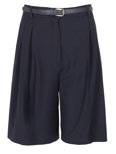 Max Mara Bermuda In Tela Di Lana In Black