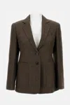 Max Mara Brown Single-breasted Jacket In Wool Tweed