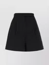 Max Mara Bermuda Shorts In Stretch Cotton In Black