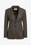 Max Mara Bermuda Single-breasted Wool Blazer In Brown