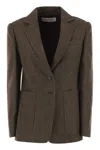 Max Mara Bermuda1234 - Wool Tweed Jacket In Brown