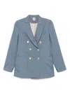 Max Mara Double-breasted Blazer With Button Detailing In Blue