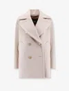 Max Mara Double-breasted Long-sleeved Coat In Pink