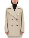 Max Mara Double-breasted Long-sleeved Coat In Dove