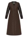 Max Mara Berta Quilted-panel Coat In Brown