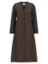 Max Mara Quilted Coat In Technical Fabric In Brown