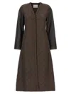Max Mara Quilted Coat In Technical Fabric In Brown
