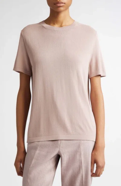 Max Mara Betel Short Sleeve Sweater In Pink