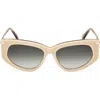 Max Mara Beth 54mm Polarized Geometric Sunglasses In White/gradient Green