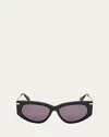Max Mara Beth Acetate & Metal Cat-eye Sunglasses In Shiny Black